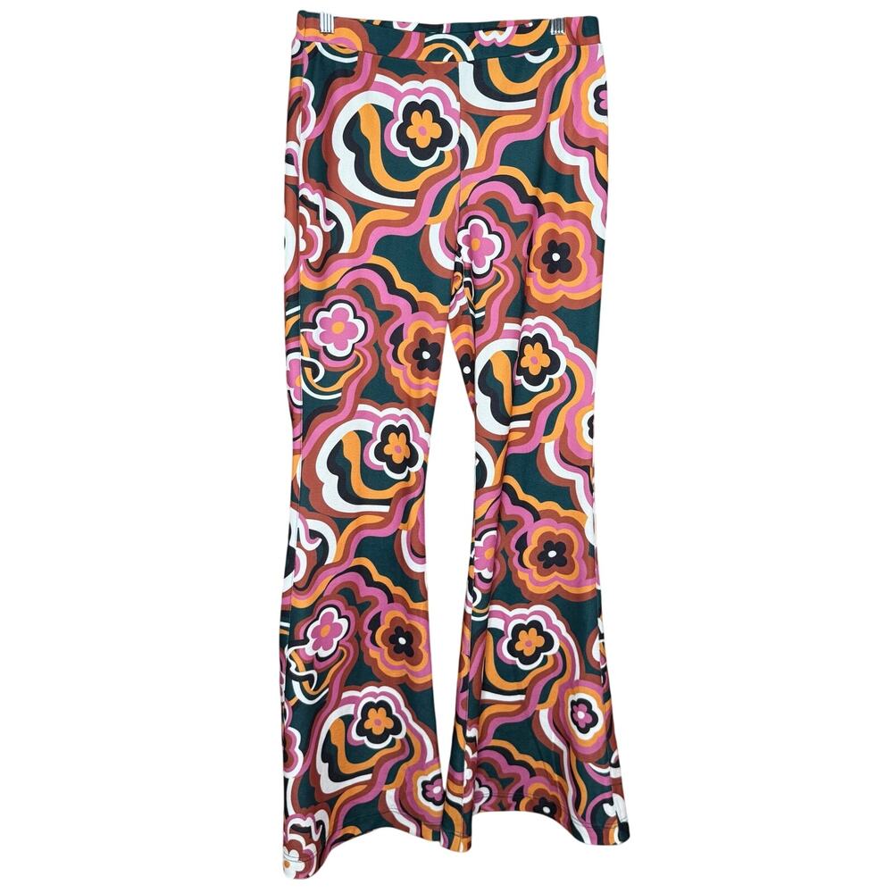 Smak Parlour Unique Vintage 1960’s Retro Floral Print Flare Leg Pants M NWOT